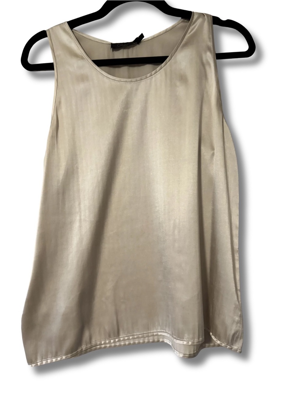 Calvin Klein Collection Y2K Minimalist Silk Champagne Top
